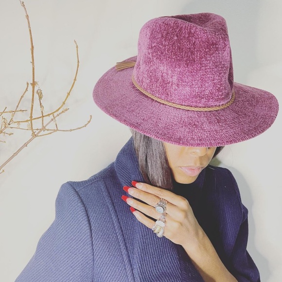 Mauve corduroy fedora - Picture 1 of 3